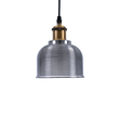 GloboStar® SEGRETO 01449 Vintage Κρεμαστό Φωτιστικό Μονόφωτο Καμπάνα 1 x E27 IP20 Μαύρο Γυαλί με Χρυσό Μέταλλο - Μ14 x Π14 x Υ18cm