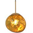 GloboStar® DIXAR 01462 Μοντέρνο Κρεμαστό Φωτιστικό Μπάλα Μονόφωτο 1 x E27 IP20 Χρυσό Γυαλί - Μ28 x Π28 x Υ40cm