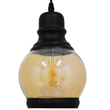 GloboStar® OLIVER 01505 Vintage Κρεμαστό Φωτιστικό Καμπάνα Μονόφωτο 1 x E27 IP20 Μελί Γυαλί με Μαύρο Μέταλλο - Μ16 x Π16 x Υ25cm