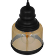 GloboStar® OLIVER 01506 Vintage Κρεμαστό Φωτιστικό Καμπάνα Μονόφωτο 1 x E27 IP20 Μελί Γυαλί με Μαύρο Μέταλλο - Μ15 x Π15 x Υ21.5cm