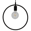GloboStar® OMICRON 01578 Μοντέρνο Κρεμαστό Φωτιστικό Ανάρτηση Μονόφωτο 1 x E27 IP20 Μαύρο Μέταλλο - Μ33 x Π4 x Υ33cm