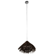 GloboStar® CHEOPE 01600 Boho Κρεμαστό Φωτιστικό Πλέγμα Μονόφωτο 1 x E27 IP20 Καφέ Ξύλο με Καφέ Rattan - Μ50 x Π50 x Y30cm