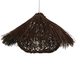 GloboStar® CHEOPE 01600 Boho Κρεμαστό Φωτιστικό Πλέγμα Μονόφωτο 1 x E27 IP20 Καφέ Ξύλο με Καφέ Rattan - Μ50 x Π50 x Y30cm