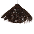 GloboStar® CHEOPE 01600 Boho Κρεμαστό Φωτιστικό Πλέγμα Μονόφωτο 1 x E27 IP20 Καφέ Ξύλο με Καφέ Rattan - Μ50 x Π50 x Y30cm