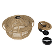 GloboStar® SPIRIT 01607 Boho Κρεμαστό Φωτιστικό Καμπάνα Μονόφωτο 1 x E27 IP20 Μπεζ Σχοινί - Μ35 x Π35 x Y30cm