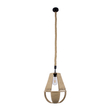GloboStar® POLIA 01608 Boho Κρεμαστό Φωτιστικό Πλέγμα Μονόφωτο 1 x E27 IP20 Μπεζ Σχοινί - Μ30 x Π30 x Y42cm