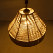 GloboStar® DOGMA 01609 Boho Κρεμαστό Φωτιστικό Καμπάνα Μονόφωτο 1 x E27 IP20 Μπεζ Σχοινί - Μ38 x Π38 x Y28cm