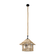 GloboStar® SPIKY 01613 Boho Κρεμαστό Φωτιστικό Φιγούρα Μονόφωτο 1 x E27 IP20 Μπεζ Σχοινί - Μ43 x Π43 x Y28cm