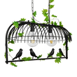 GloboStar® NEST 01643 Vintage Κρεμαστό Φωτιστικό Φιγούρα Δίφωτο 2 x E27 IP20 Μαύρο Μέταλλο με Πράσινο Πλαστικό - Μ73.6 x Π37.5 x Y38cm