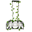 GloboStar® NEST 01643 Vintage Κρεμαστό Φωτιστικό Φιγούρα Δίφωτο 2 x E27 IP20 Μαύρο Μέταλλο με Πράσινο Πλαστικό - Μ73.6 x Π37.5 x Y38cm