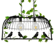 GloboStar® NEST 01643 Vintage Κρεμαστό Φωτιστικό Φιγούρα Δίφωτο 2 x E27 IP20 Μαύρο Μέταλλο με Πράσινο Πλαστικό - Μ73.6 x Π37.5 x Y38cm