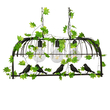 GloboStar® NEST 01646 Vintage Κρεμαστό Φωτιστικό Φιγούρα Τρίφωτο 3 x E27 IP20 Μαύρο Μέταλλο με Πράσινο Πλαστικό - Μ85.5 x Π37.5 x Y38cm