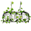GloboStar® NEST 01646 Vintage Κρεμαστό Φωτιστικό Φιγούρα Τρίφωτο 3 x E27 IP20 Μαύρο Μέταλλο με Πράσινο Πλαστικό - Μ85.5 x Π37.5 x Y38cm