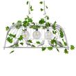 GloboStar® NEST 01647 Vintage Κρεμαστό Φωτιστικό Φιγούρα Τρίφωτο 3 x E27 IP20 Λευκό Μέταλλο με Πράσινο Πλαστικό - Μ85.5 x Π37.5 x Y38cm