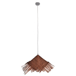 GloboStar® RICEHAT 01667 Boho Κρεμαστό Φωτιστικό Καμπάνα Μονόφωτο 1 x E27 IP20 Καφέ Ξύλο - Μ70 x Π70 x Y25cm