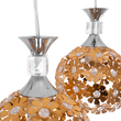 GloboStar® BOUQUET 01670 Μοντέρνο Κρεμαστό Φωτιστικό Μπάλα Τρίφωτο 3 x E27 IP20 Χρυσό Μέταλλο με Διάφανο Κρύσταλλο - Μ46 x Π46 x Y23cm