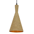 GloboStar® SHANGHAI ROPE 00918 Boho Κρεμαστό Φωτιστικό Καμπάνα Μονόφωτο 1 x E27 IP20 Μπεζ Σχοινί - Μ20 x Π20 x Υ39cm