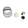 GloboStar® CARTER 00961 Μοντέρνο Κρεμαστό Φωτιστικό Πλέγμα Μονόφωτο 1 x E27 IP20 Μαύρο Μέταλλο με Μπεζ Σχοινί - Μ32 x Π32 x Υ25cm