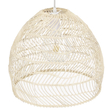 GloboStar® MALIBU 00968 Boho Κρεμαστό Φωτιστικό Πλέγμα Μονόφωτο 1 x E27 IP20 Μπεζ Ξύλο - Μ40 x Π40 x Υ35cm