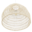GloboStar® MALIBU 00968 Boho Κρεμαστό Φωτιστικό Πλέγμα Μονόφωτο 1 x E27 IP20 Μπεζ Ξύλο - Μ40 x Π40 x Υ35cm