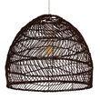 GloboStar® MALIBU 00970 Boho Κρεμαστό Φωτιστικό Πλέγμα Μονόφωτο 1 x E27 IP20 Καφέ Ξύλο - Μ40 x Π40 x Υ35cm