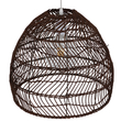 GloboStar® MALIBU 00970 Boho Κρεμαστό Φωτιστικό Πλέγμα Μονόφωτο 1 x E27 IP20 Καφέ Ξύλο - Μ40 x Π40 x Υ35cm