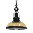 GloboStar® BILLIARD 00971 Vintage Κρεμαστό Φωτιστικό Καμπάνα Μονόφωτο 1 x E27 IP20 Mαύρο Μέταλλο με Μελί Γυαλί - Μ25 x Π25 x Υ29cm
