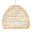 GloboStar® MALIBU 00973 Boho Κρεμαστό Φωτιστικό Πλέγμα Μονόφωτο 1 x E27 IP20 Μπεζ Ξύλο - Μ40 x Π40 x Υ35cm