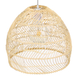 GloboStar® MALIBU 00973 Boho Κρεμαστό Φωτιστικό Πλέγμα Μονόφωτο 1 x E27 IP20 Μπεζ Ξύλο - Μ40 x Π40 x Υ35cm