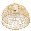 GloboStar® MALIBU 00973 Boho Κρεμαστό Φωτιστικό Πλέγμα Μονόφωτο 1 x E27 IP20 Μπεζ Ξύλο - Μ40 x Π40 x Υ35cm
