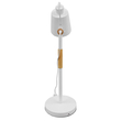 GloboStar® VERITY 01440 Μοντέρνο Επιτραπέζιο Φωτιστικό Πορτατίφ Μονόφωτο Λευκό Μεταλλικό με Ξύλινες Λεπτομέρειες Φ13 x Υ56cm