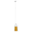 GloboStar® PALAZZO 01524 Μοντέρνο Κρεμαστό Φωτιστικό Καμπάνα Μονόφωτο 1 x E27 IP20 Λευκό & Χρυσό Μέταλλο - Μ14 x Π14 x Υ34cm