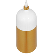 GloboStar® PALAZZO 01524 Μοντέρνο Κρεμαστό Φωτιστικό Καμπάνα Μονόφωτο 1 x E27 IP20 Λευκό & Χρυσό Μέταλλο - Μ14 x Π14 x Υ34cm