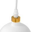 GloboStar® PALAZZO 01524 Μοντέρνο Κρεμαστό Φωτιστικό Καμπάνα Μονόφωτο 1 x E27 IP20 Λευκό & Χρυσό Μέταλλο - Μ14 x Π14 x Υ34cm
