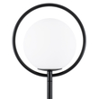 GloboStar® VERSAILLES 01540 Μοντέρνο Επιδαπέδιο Φωτιστικό Μονόφωτο 1 x E27 IP20 Μαύρο Αλουμίνιο, Λευκό Γυαλί με Γκρι Μάρμαρο - Μ25 x Π25 x Υ150cm
