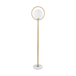 GloboStar® VERSAILLES 01543 Μοντέρνο Επιδαπέδιο Φωτιστικό Μονόφωτο 1 x E27 IP20 Χρυσό Αλουμίνιο , Λευκό Γυαλί με Γκρι Μάρμαρο - Μ35 x Π35 x Υ170cm