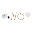 GloboStar® VERSAILLES 01543 Μοντέρνο Επιδαπέδιο Φωτιστικό Μονόφωτο 1 x E27 IP20 Χρυσό Αλουμίνιο , Λευκό Γυαλί με Γκρι Μάρμαρο - Μ35 x Π35 x Υ170cm