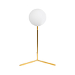 GloboStar® ELFIS GOLD 01551 Μοντέρνο Επιτραπέζιο Φωτιστικό Πορτατίφ Μονόφωτο 1 x E27 Χρυσό Μεταλλικό με Λευκό Γυαλί Μπάλα Φ15 x Υ53cm