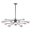 GloboStar® ORNATE 01553 Φωτιστικό Οροφής LED 104W lm ° AC 220-240V IP20 Φυσικό Λευκό 4500k Μαύρο & Χάλκινο Μέταλλο με Λευκό Πλαστικό - Μ65 x Π65 x Υ70cm - 2 Xρόνια Εγγύηση