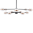 GloboStar® ORNATE 01553 Φωτιστικό Οροφής LED 104W lm ° AC 220-240V IP20 Φυσικό Λευκό 4500k Μαύρο & Χάλκινο Μέταλλο με Λευκό Πλαστικό - Μ65 x Π65 x Υ70cm - 2 Xρόνια Εγγύηση