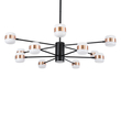 GloboStar® ORNATE 01553 Φωτιστικό Οροφής LED 104W lm ° AC 220-240V IP20 Φυσικό Λευκό 4500k Μαύρο & Χάλκινο Μέταλλο με Λευκό Πλαστικό - Μ65 x Π65 x Υ70cm - 2 Xρόνια Εγγύηση