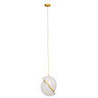 GloboStar® HUDSON 01555 Μοντέρνο Κρεμαστό Φωτιστικό Μπάλα Μονόφωτο 1 x E27 IP20 Λευκό Πλαστικό & Χρυσό Μέταλλο - Μ30 x Π30 x Υ34cm