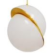 GloboStar® HUDSON 01555 Μοντέρνο Κρεμαστό Φωτιστικό Μπάλα Μονόφωτο 1 x E27 IP20 Λευκό Πλαστικό & Χρυσό Μέταλλο - Μ30 x Π30 x Υ34cm