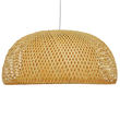 GloboStar® SAN TROPEZ 01627 Boho Κρεμαστό Φωτιστικό Πλέγμα Μονόφωτο 1 x E27 IP20 Μπεζ Ξύλο - Μ60 x Π60 x Υ29cm