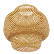 GloboStar® MALDIVES 01657 Boho Κρεμαστό Φωτιστικό Πλέγμα Μονόφωτο 1 x E27 IP20 Μπεζ Ξύλο - Μ56 x Π56 x Υ54cm