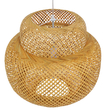 GloboStar® MALDIVES 01657 Boho Κρεμαστό Φωτιστικό Πλέγμα Μονόφωτο 1 x E27 IP20 Μπεζ Ξύλο - Μ56 x Π56 x Υ54cm
