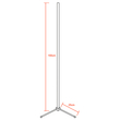 Μοντέρνο Minimal Επιδαπέδιο Μαύρο Φωτιστικό 150cm LED 24 Watt με Ασύρματο Χειριστήριο Αφής 2.4G RF & Dimmer CCT - Ψυχρό - Ημέρας - Θερμό GloboStar ALIEN Design GLOBO-150-10