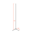 Μοντέρνο Minimal Επιδαπέδιο Μαύρο Φωτιστικό 150cm LED 24 Watt με Ασύρματο Χειριστήριο 2.4G RF & Dimmer RGBW+WW Πολύχρωμο Digital Magic Dot Pixel GloboStar ALIEN Design GLOBO-150-11