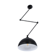 GloboStar® LOTUS 00939 Μοντέρνο Φωτιστικό Οροφής Καμπάνα Μονόφωτο 1 x E27 IP20 Μαύρο & Λευκό Μέταλλο - Μ30 x Π30 x Υ21cm