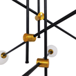 GloboStar® VELVET 00994 Μοντέρνο Φωτιστικό Οροφής Πλέγμα Πολύφωτο 6 x G9 IP20 Μαύρο & Χρυσό Μέταλλο με Λευκό Γυαλί - Μ80 x Π80 x Υ85cm